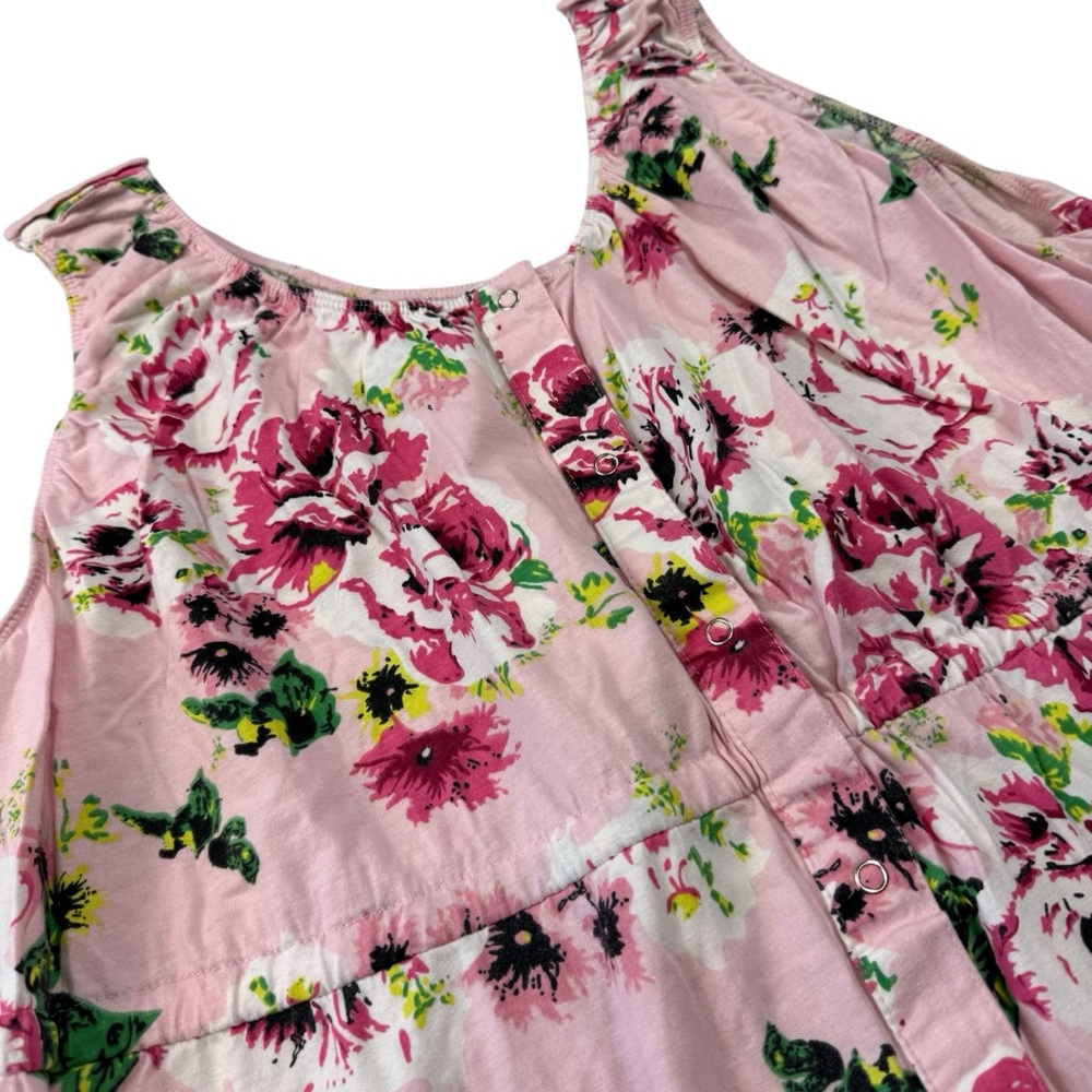Baby Be Mine Pink Floral Maternity & Nursing Dress L/XL - Back Snap Closure - Picture 7 of 12